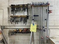 LOT ASSORTED CLAMPS (CONTENTS OF WALL)