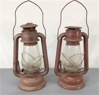 Two Hurricane Oil Lanterns