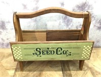 Wooden Seed Box w/Handle -She Shed Decor