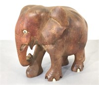 Carved Wooden Elephant -Missing Tusks & Toenails