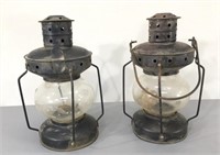 Two Candle Lanterns -as is -missing handle