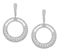 New Kathy Levine Jewellery Clear Circle Dangle Ear