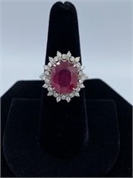 Estate AIGL$9887 14 Kt Ruby & Diamond Ring