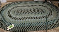 Green Blue Oval Woven Rug 42x66"