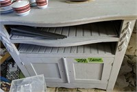 31x16x28" Gray Cabinet, Shelf Brackets. Items On