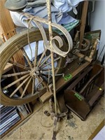 Spinning Wheel, Magazine Holder, Floor Lamp