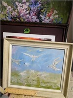 Seagull Painting On Board, Kevin Fleming Signed