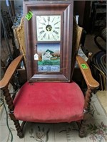 Ogee Clock, Armchair, Iron Floor Lamp