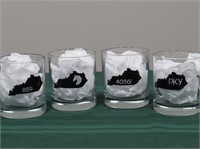 4 Glasses with State of Kentucky