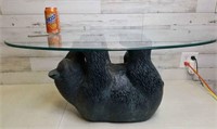 Black Bear Glass Coffee Table - NICE! 36x28
