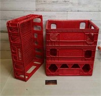 Set of 4 Plastic Stackable Coca-Cola Crates