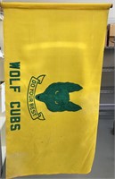 Vintage Wolf Cubs flag w/pole