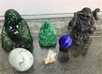 Budda figures and gemstone group