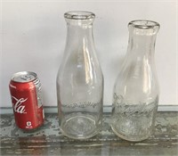 Vintage Risdon & FD Honor milk bottles