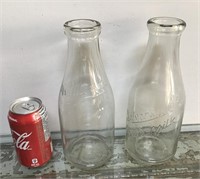 Vintage Walkerville & Silverwood milk bottles