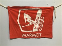 Vintage skiing course flag