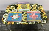 Vintage tv tray with games