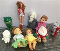 Group of dolls & toys