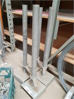 4 Galvanised Adj Scaffold Stands & Qty Couplings