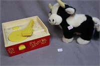 Vintage Fisher Price Record Player & Cow