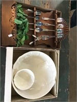 Solve Spoons And Display, Chip And Dip Bowl