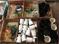 Coffee Mugs, Handled Cups, Assorted Glassware