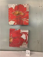 Red flower canvas art