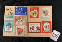 Book of vintage greeting cards