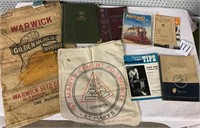 Warwick seed bag, St. Marys cement bag + manuals