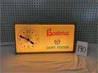 Lite up Beatrice sign/clock