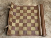 Leather Checker Board with Playing Pieces