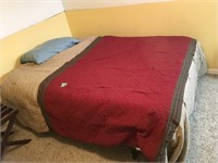 full size mattress/box spring, foam topper/bedding