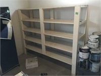 wood shelf, 74x18x58, in basement bring help