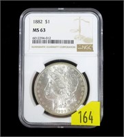 1881 Morgan dollar, NGC slab certified MS-63