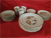 8 DINNER PLATES - SALAD PLATES- SOUP BOWLS AND 7