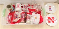 TOTE WITH HUSKERS MUGS & GLASSES AND