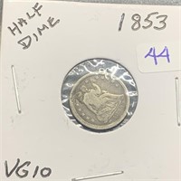 1853 Seated Silver Half Dime