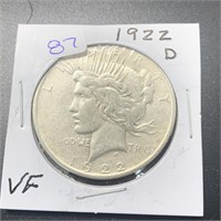 1922 D Liberty Peace Silver Dollar