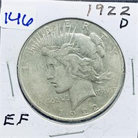 1922 D Liberty Peace Sliver Dollar