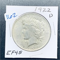 1922 D Liberty Peace Silver Dollar