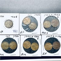 Set of 11 Vintage Pennies