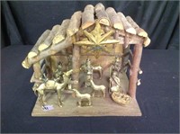 Brass Nativity Scene