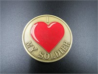 I Love My Soldier Spouse Challenge Coin