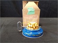 metal nut chopper lid in original box  1950s