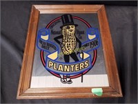 Planters/ Mr. Peanut framed pup mirror 1980
