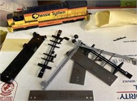 Assorted model railroad parts