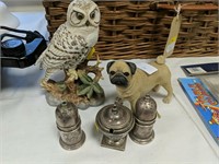 Owl, Pug and condiment set