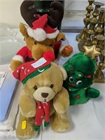 Three Xmas soft toys