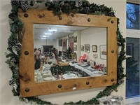 Superb pine framed mirror