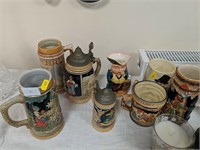 Beer steins and jugs